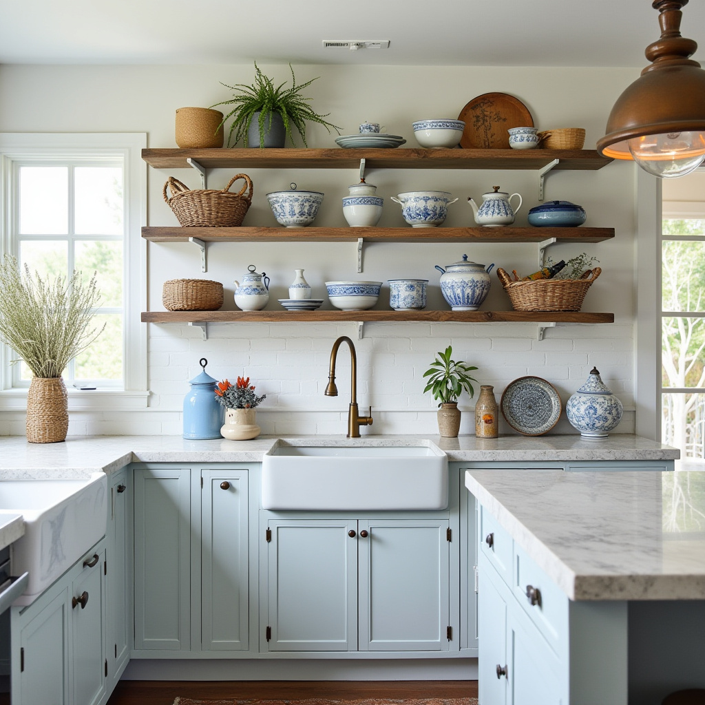 boho kitchen shelves 22
