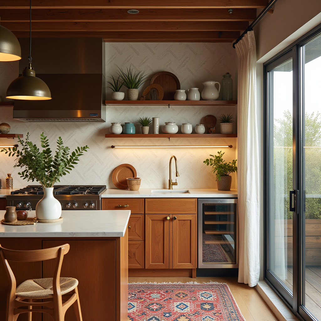 boho kitchen shelves 23