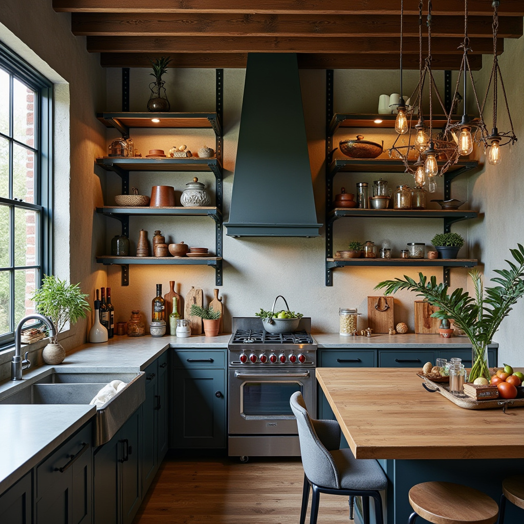 boho kitchen shelves 28