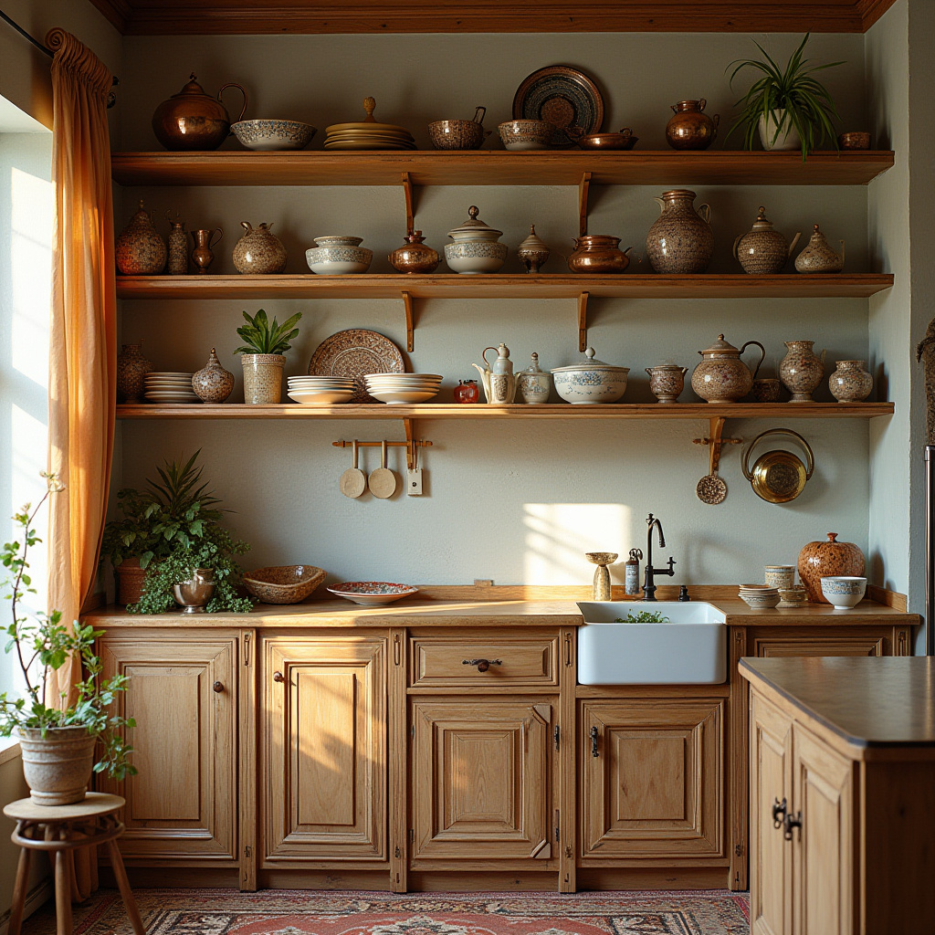 boho kitchen shelves 30