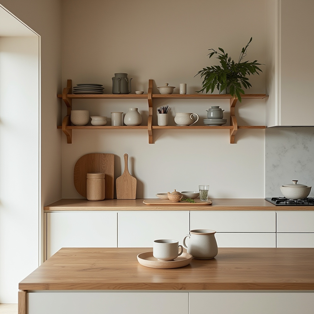 boho kitchen shelves 34