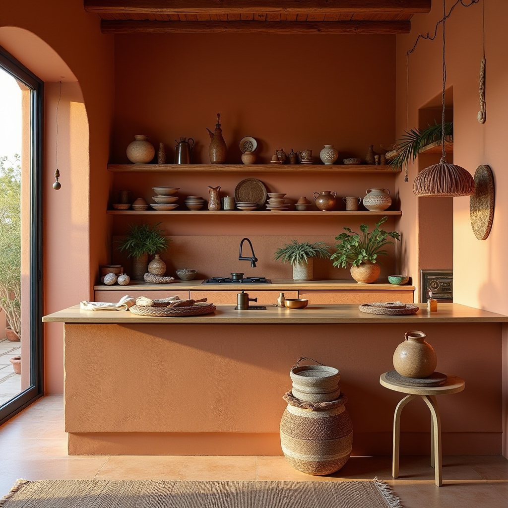 boho kitchen shelves 37