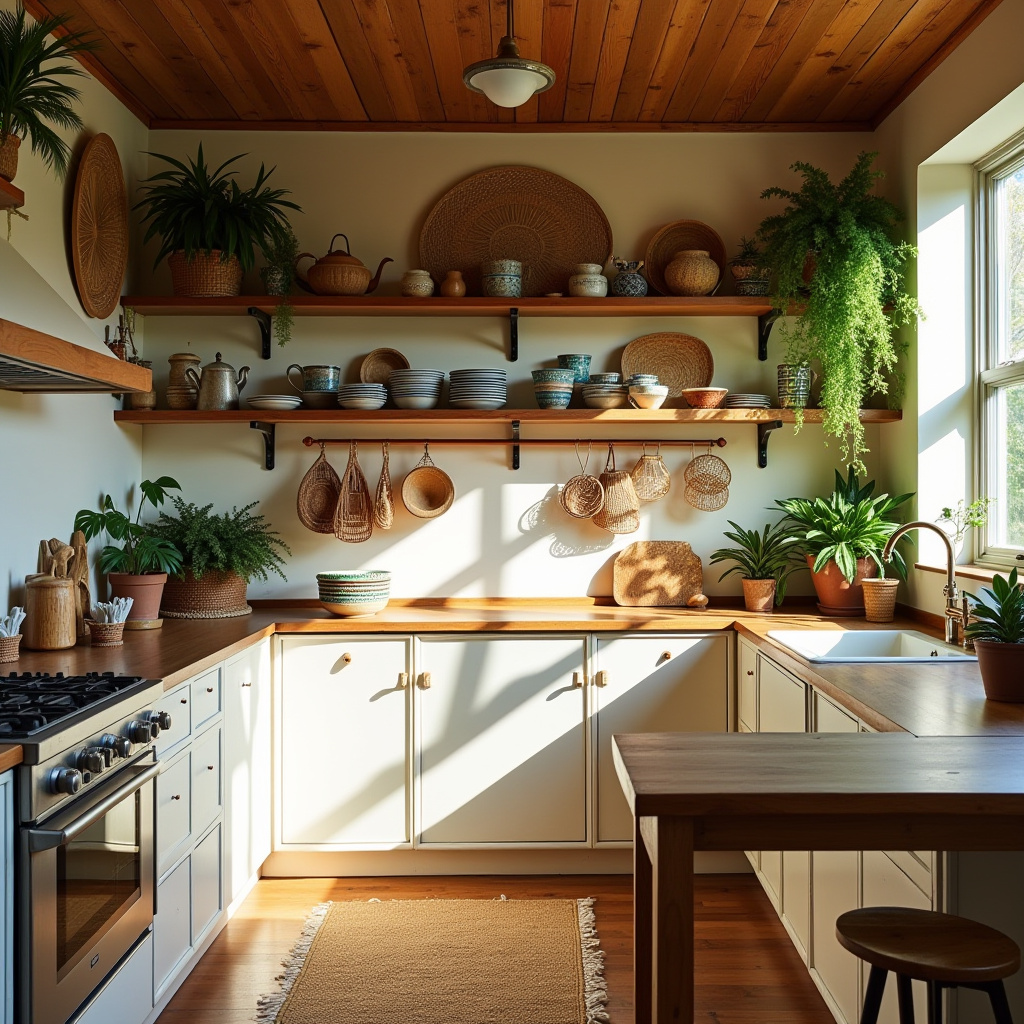boho kitchen shelves 40