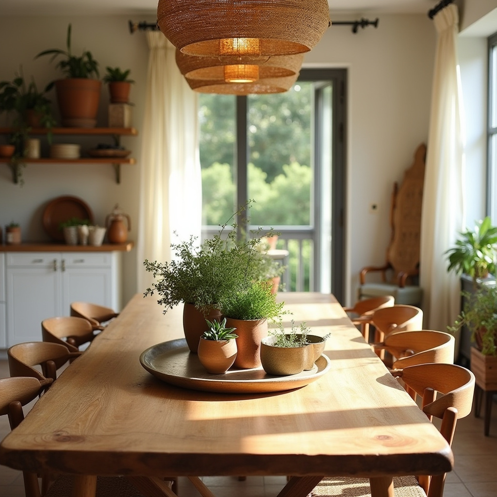 boho kitchen table centerpiece 31