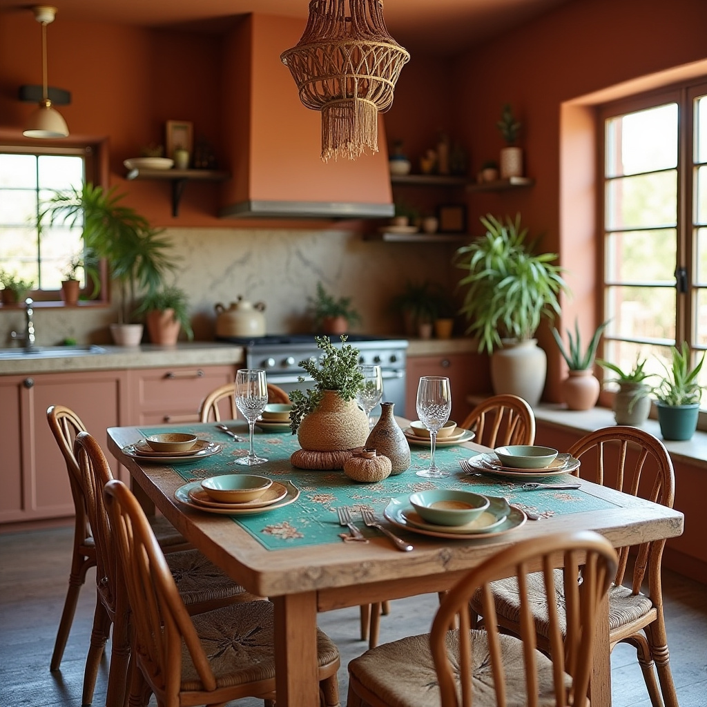 boho kitchen table centerpiece 37