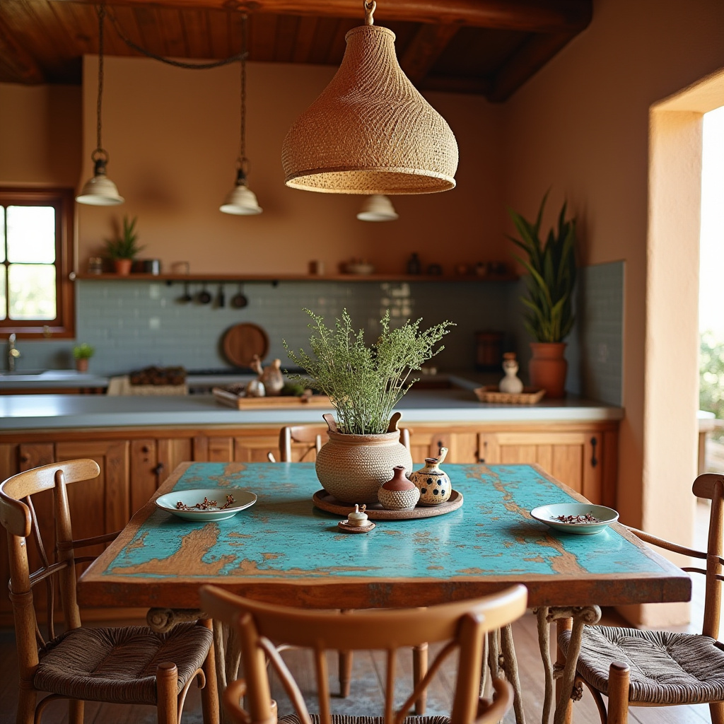 boho kitchen table centerpiece 38