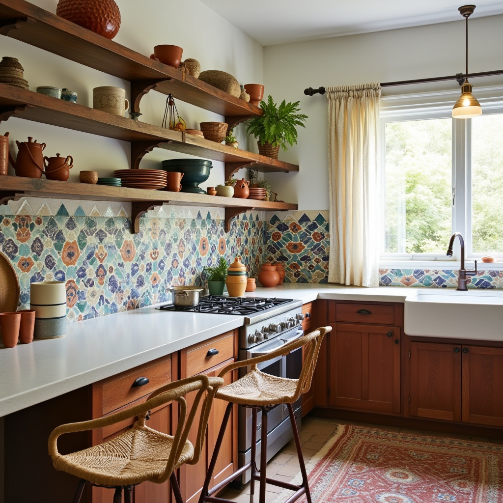 boho kitchen tile backsplash 1
