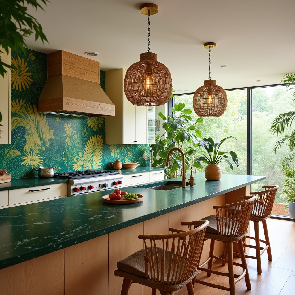 boho kitchen tile backsplash 11
