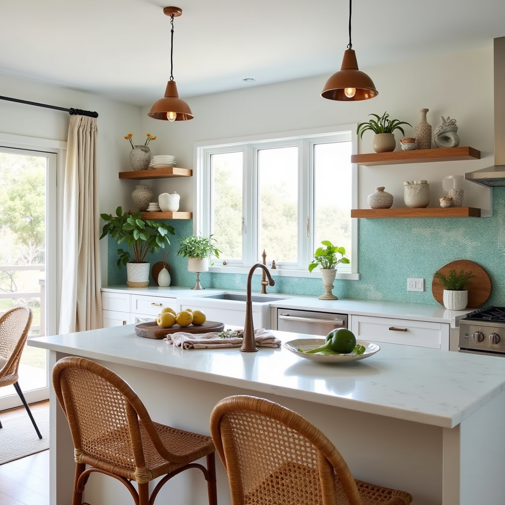 boho kitchen tile backsplash 19