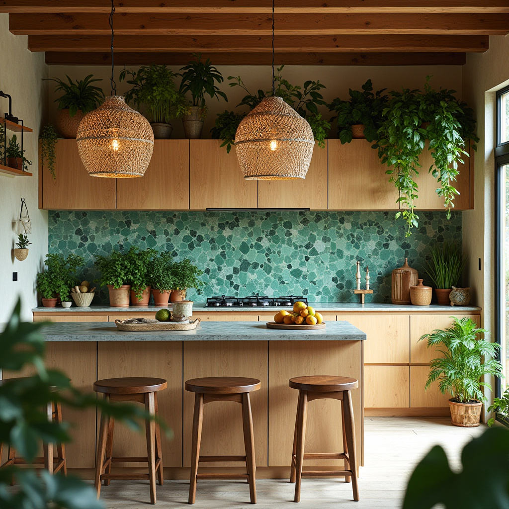 boho kitchen tile backsplash 34