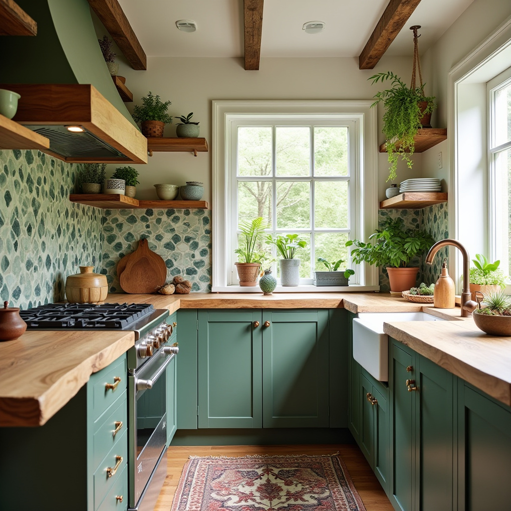 boho kitchen tile backsplash 37