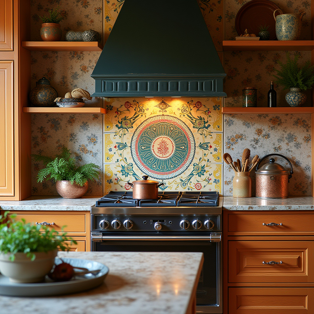 boho kitchen tile backsplash 4