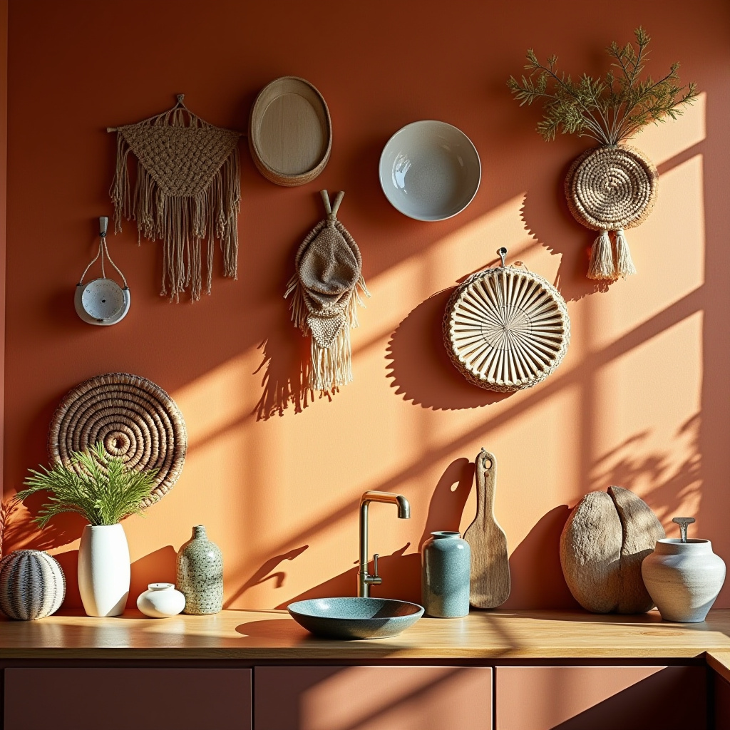 boho kitchen wall decor ideas 24