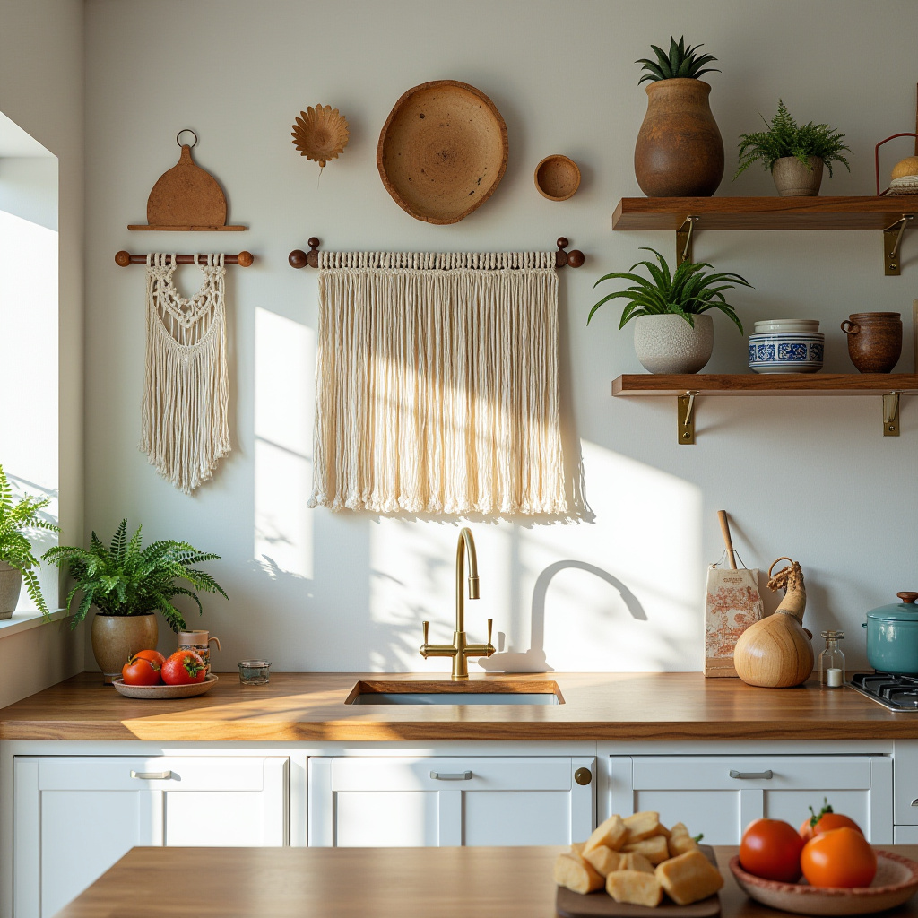 boho kitchen wall decor ideas 34