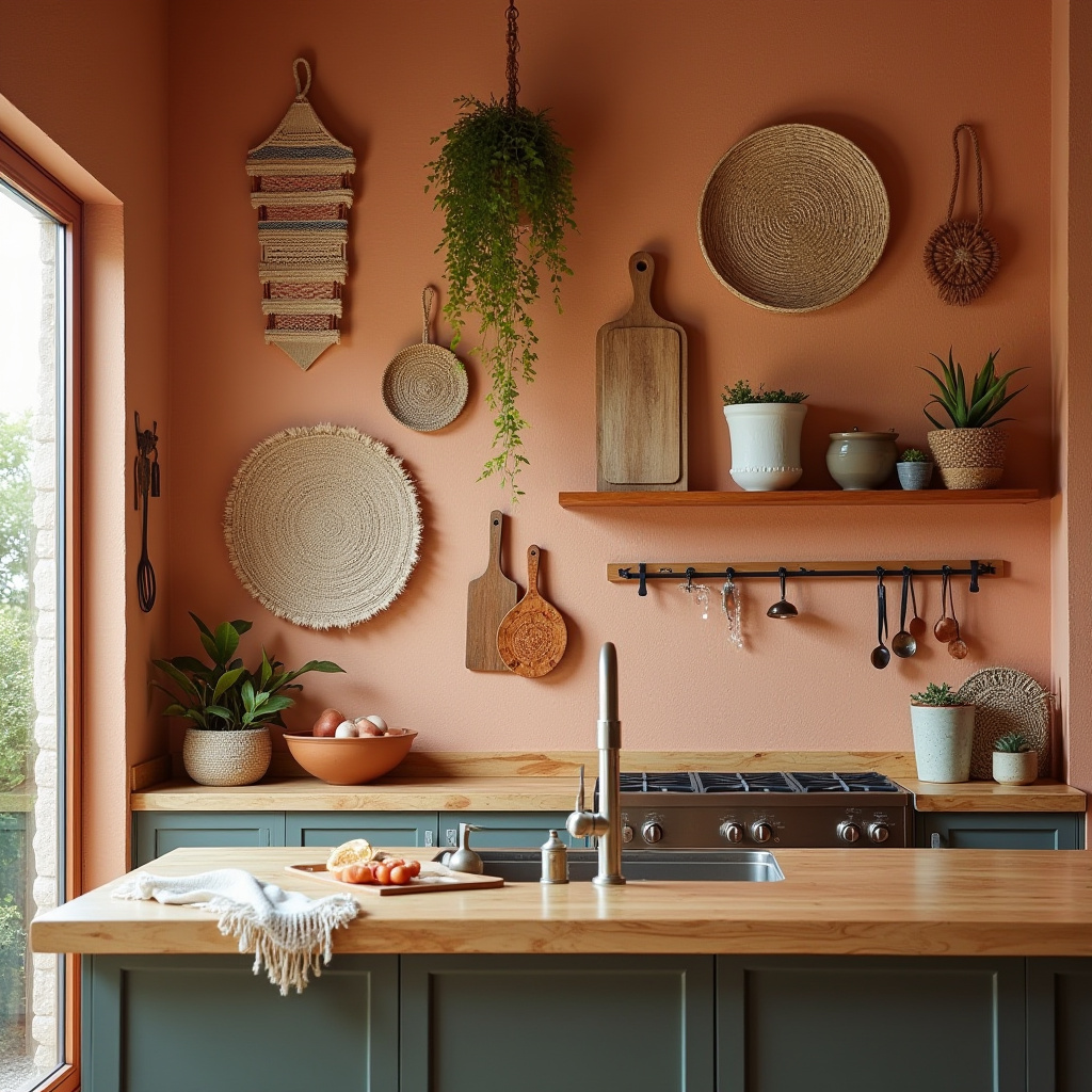 boho kitchen wall decor ideas 36