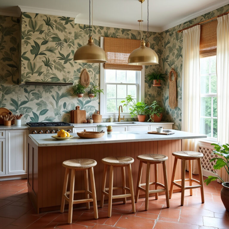 boho kitchen wallpaper 1