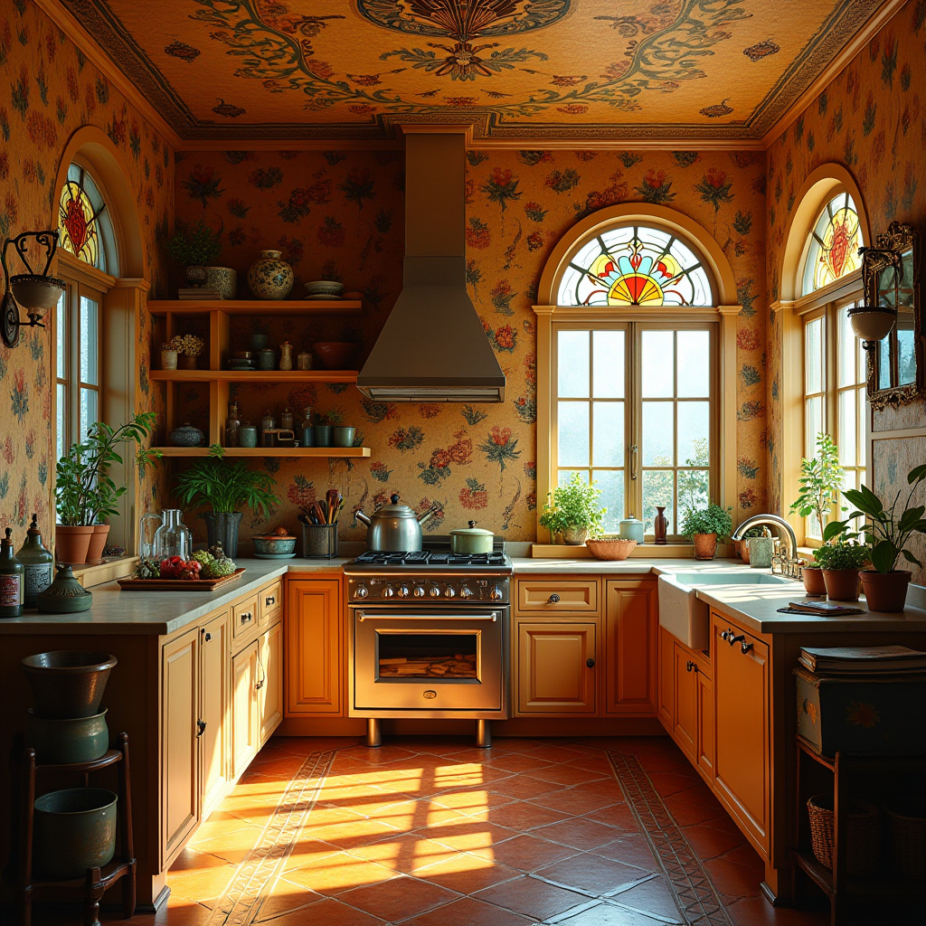 boho kitchen wallpaper 18