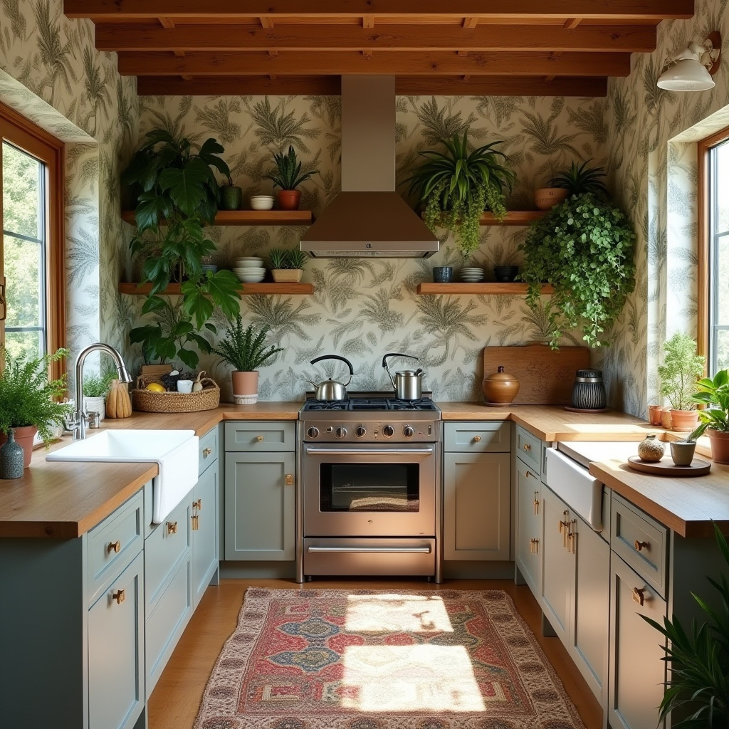boho kitchen wallpaper 27