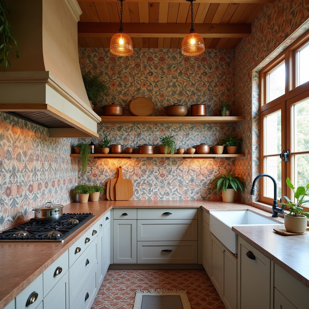 boho kitchen wallpaper 3