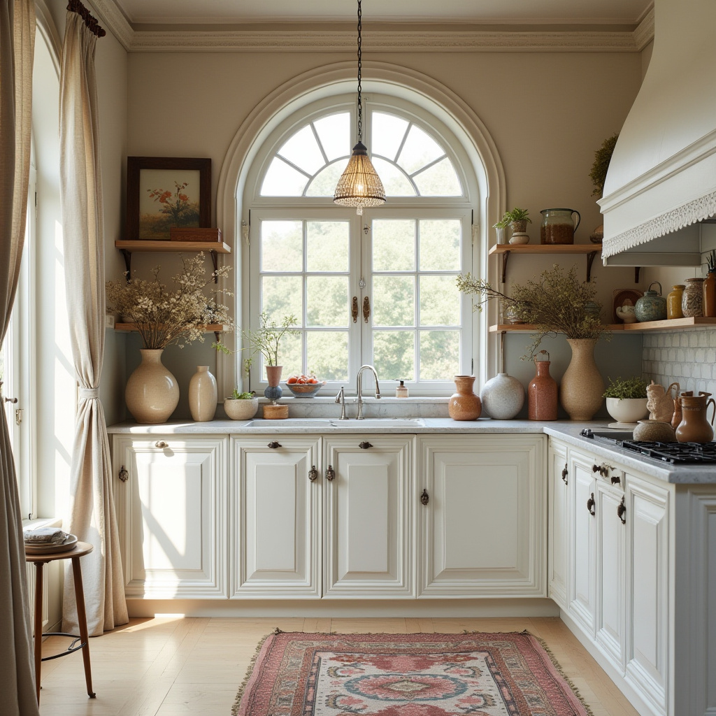 boho kitchen white cabinets 12