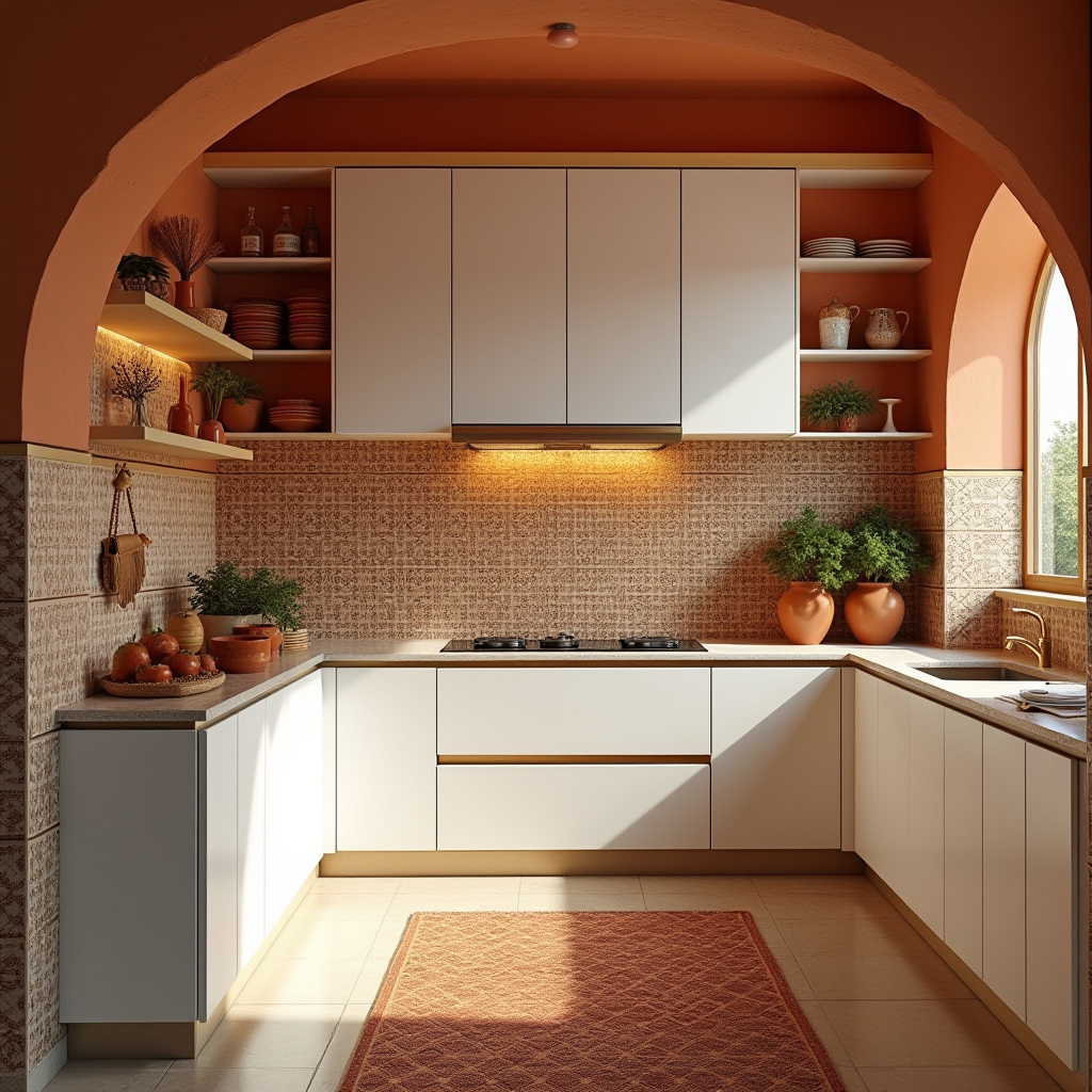 boho kitchen white cabinets 17