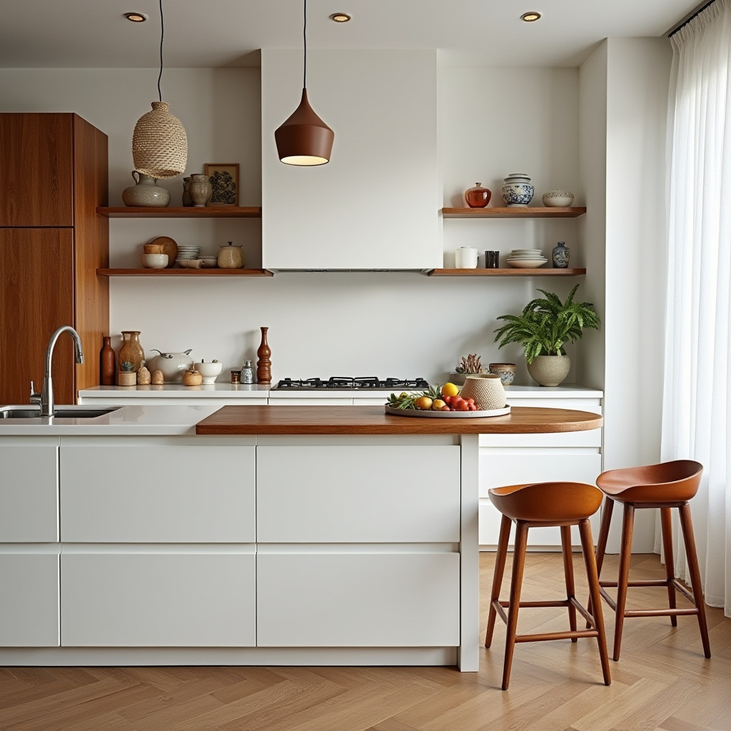 boho kitchen white cabinets 19