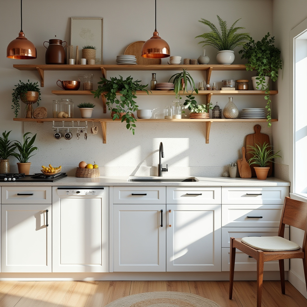 boho kitchen white cabinets 3