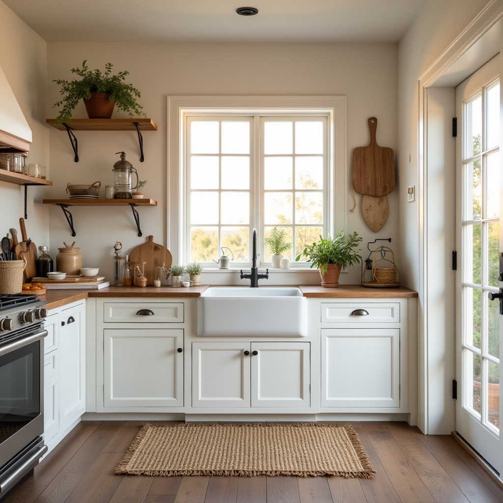 boho kitchen white cabinets 32