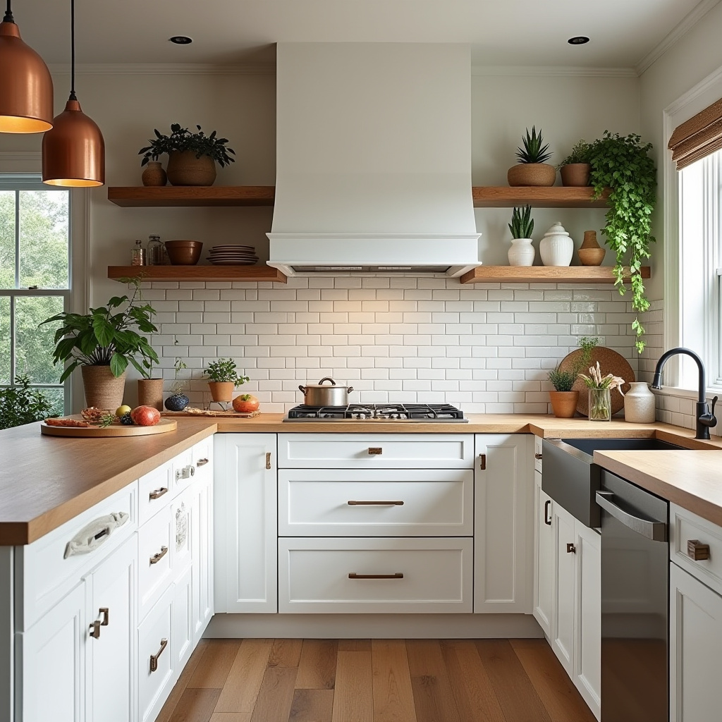 boho kitchen white cabinets 4