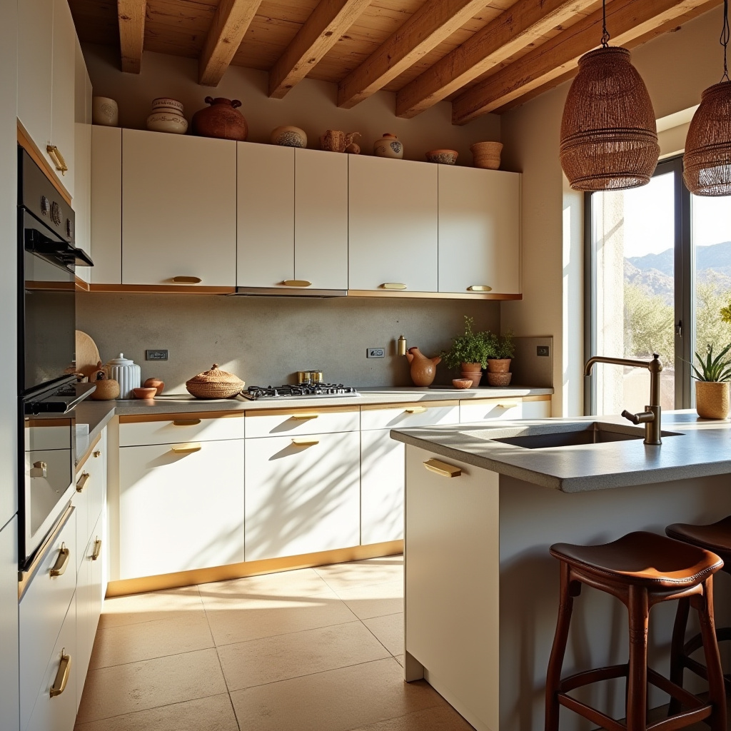boho kitchen white cabinets 5
