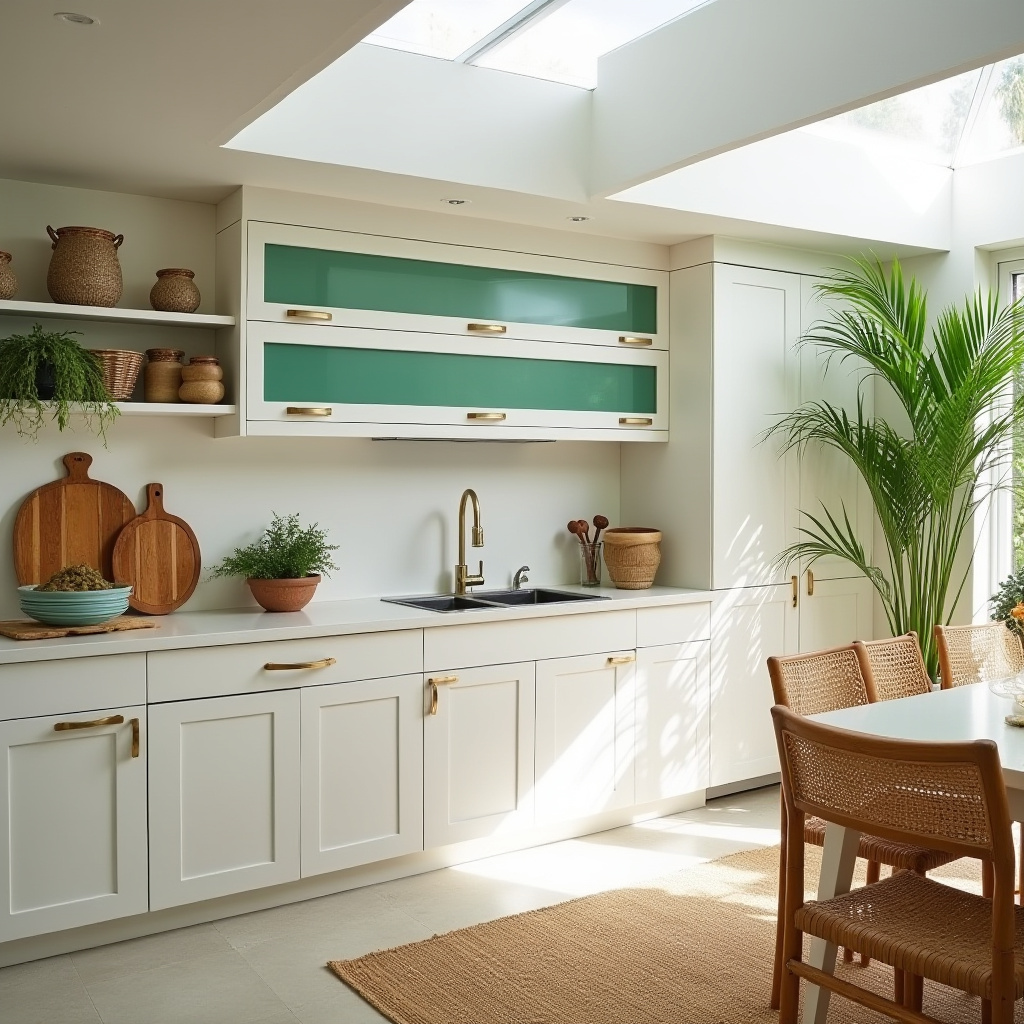 boho kitchen white cabinets 7
