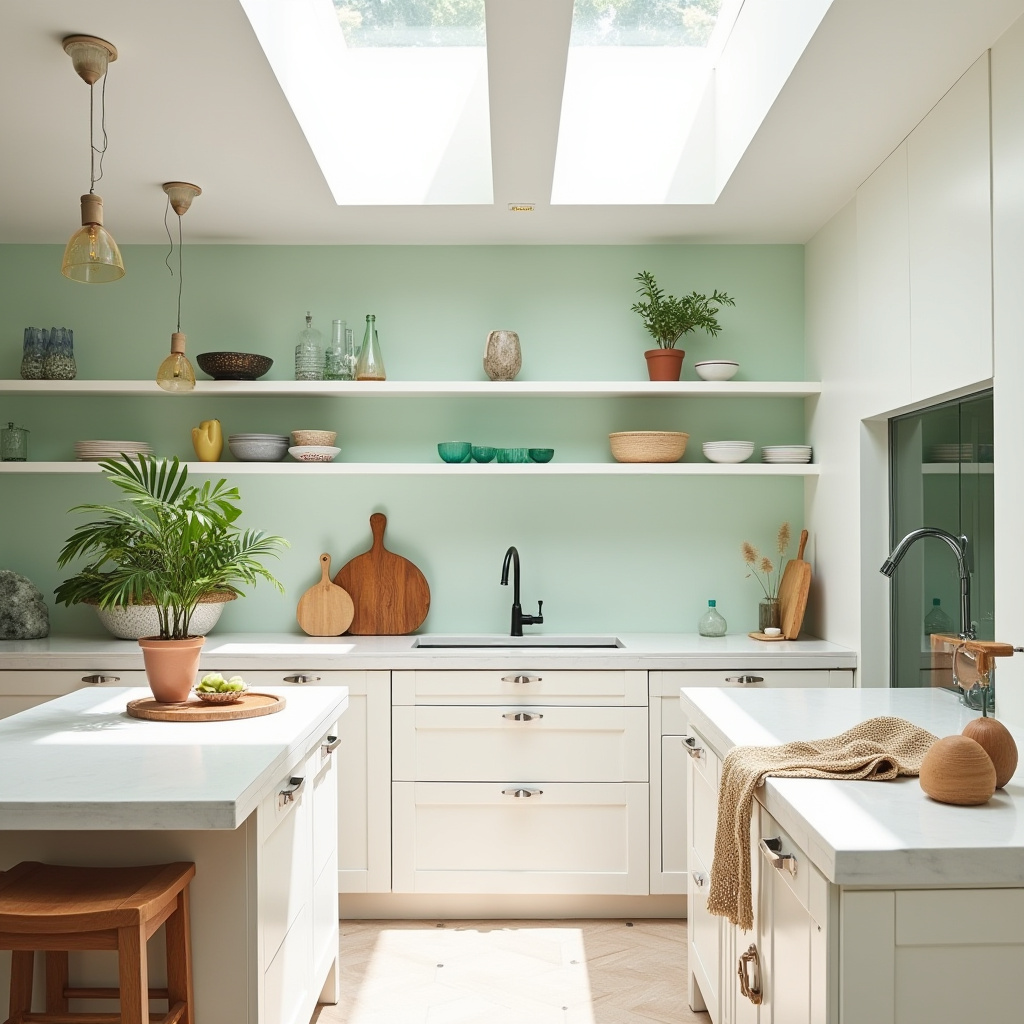boho kitchen white cabinets 8