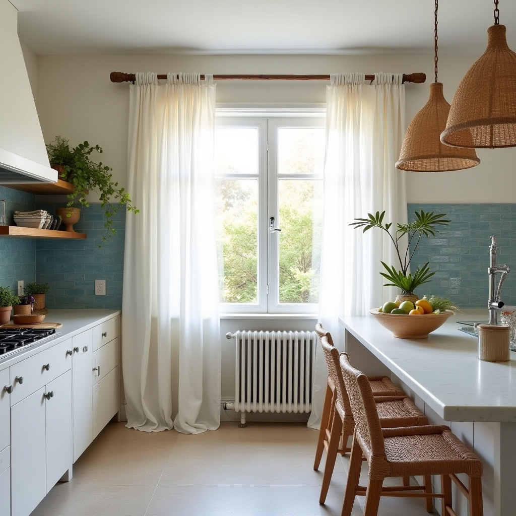boho kitchen window curtains 16