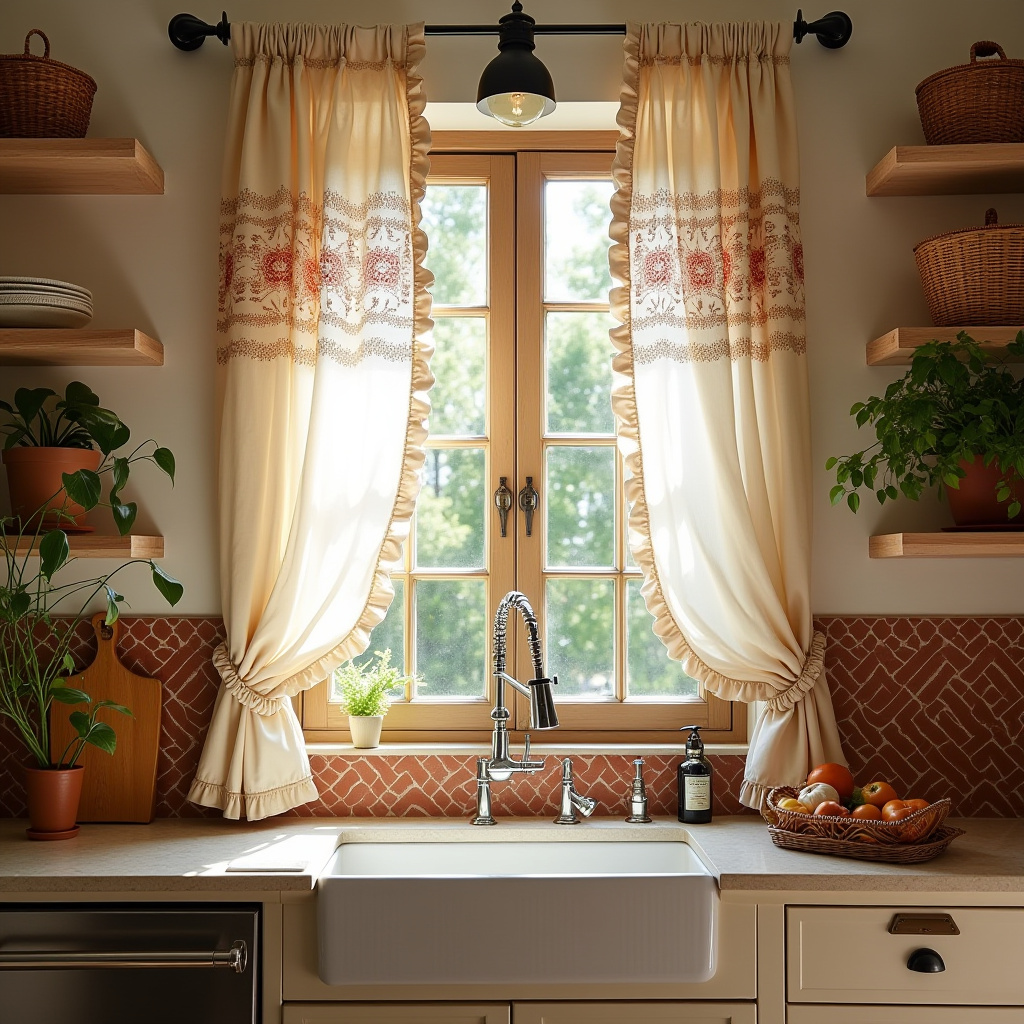 boho kitchen window treatments 10