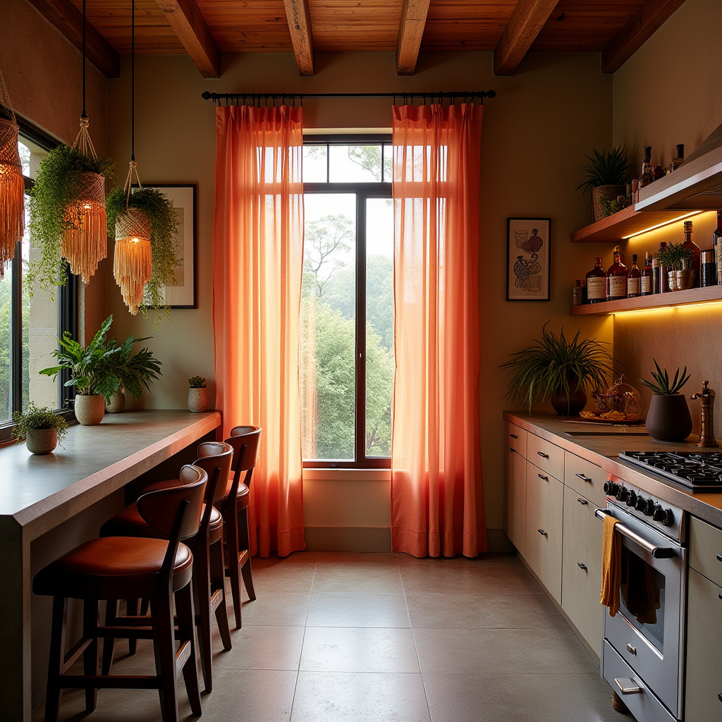 boho kitchen window treatments 11