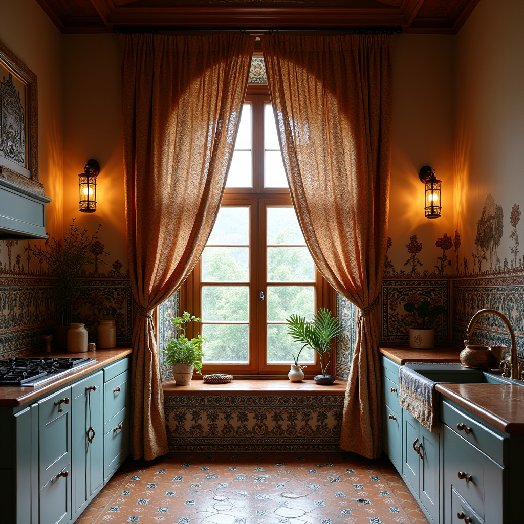 boho kitchen window treatments 19
