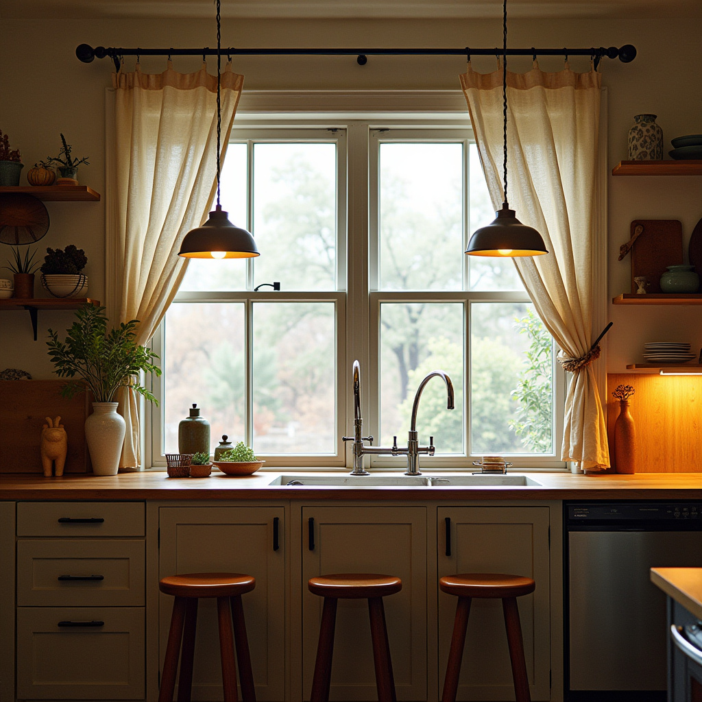 boho kitchen window treatments 28