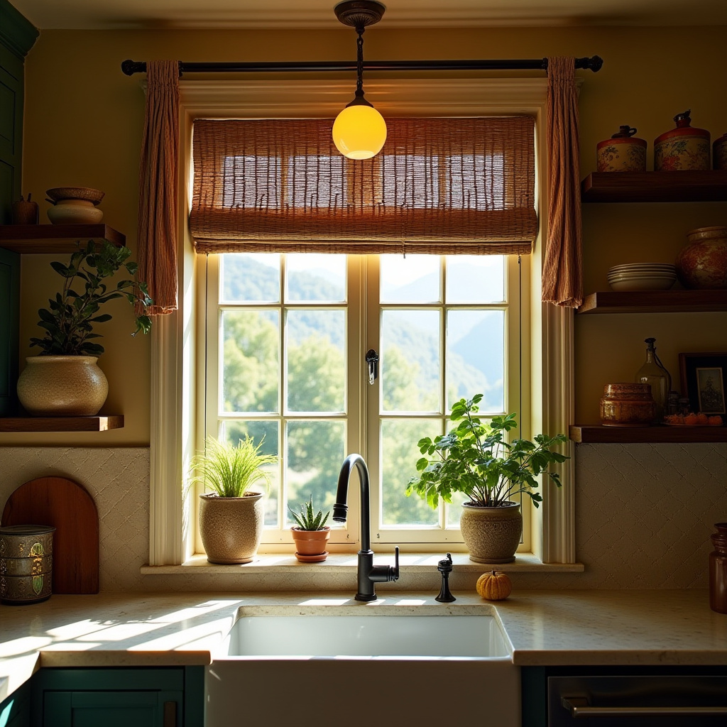 boho kitchen window treatments 3