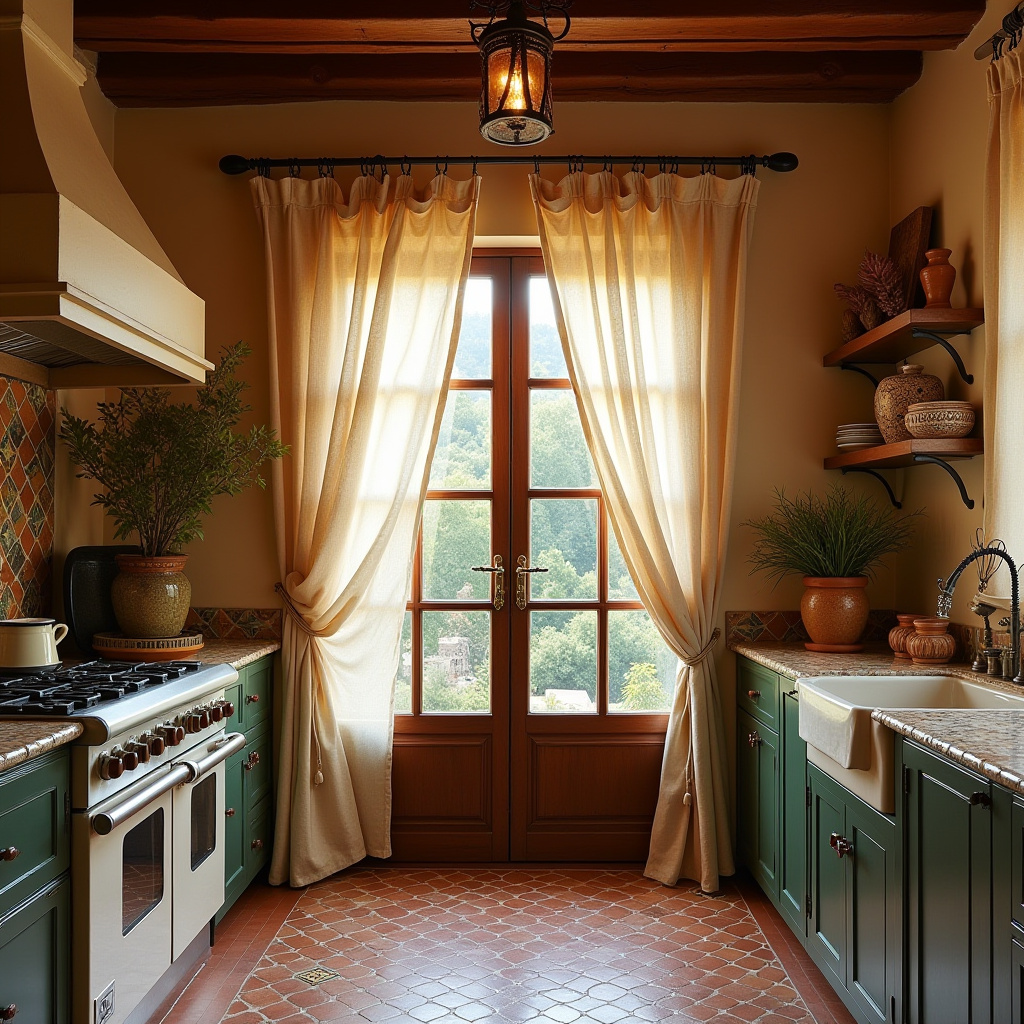 boho kitchen window treatments 37