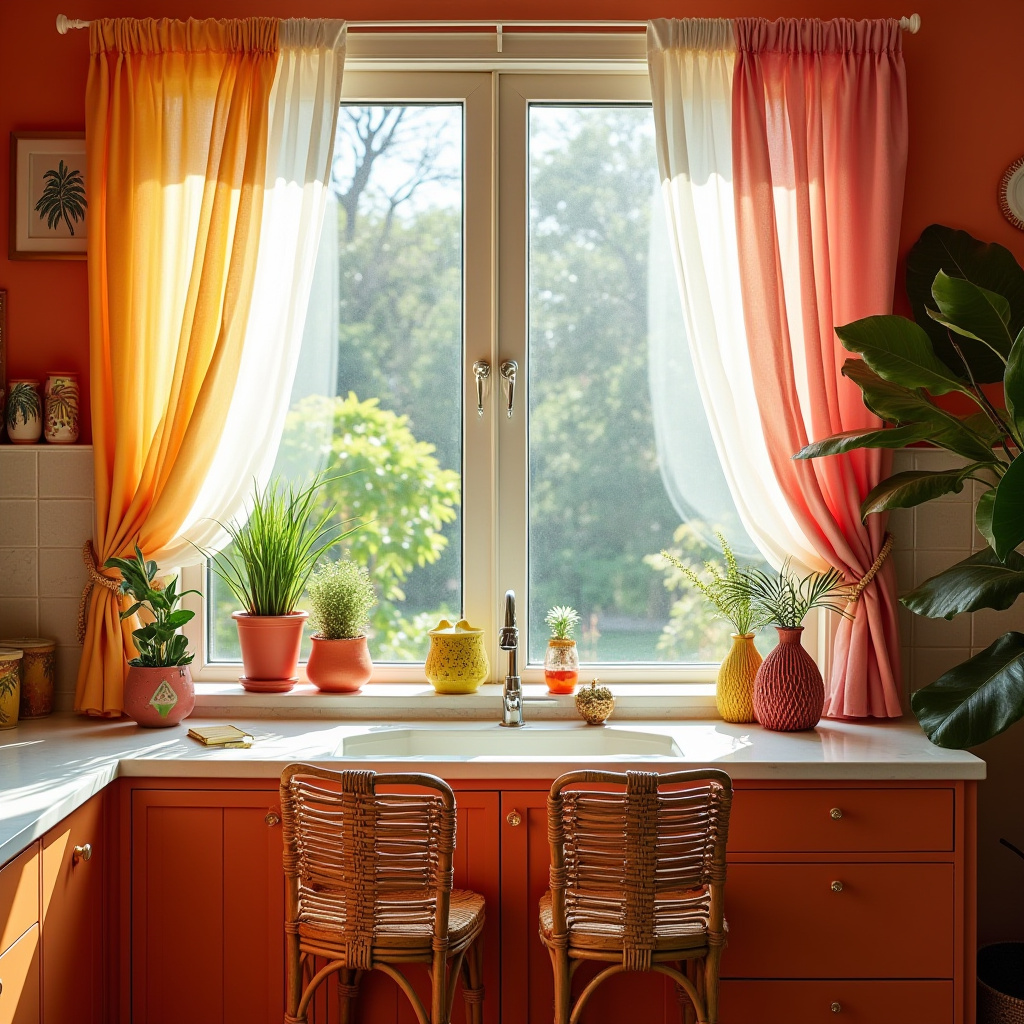 boho kitchen window treatments 39