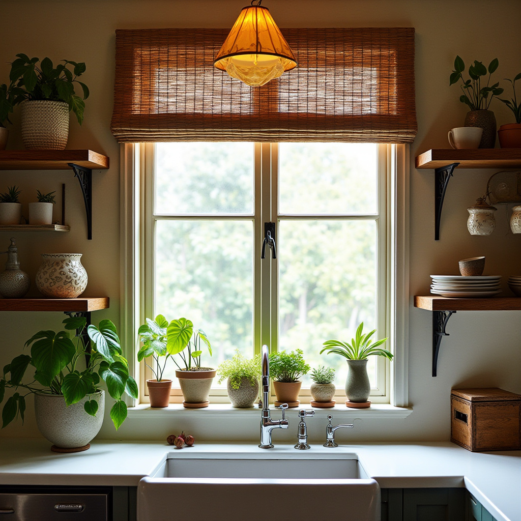 boho kitchen window treatments 4