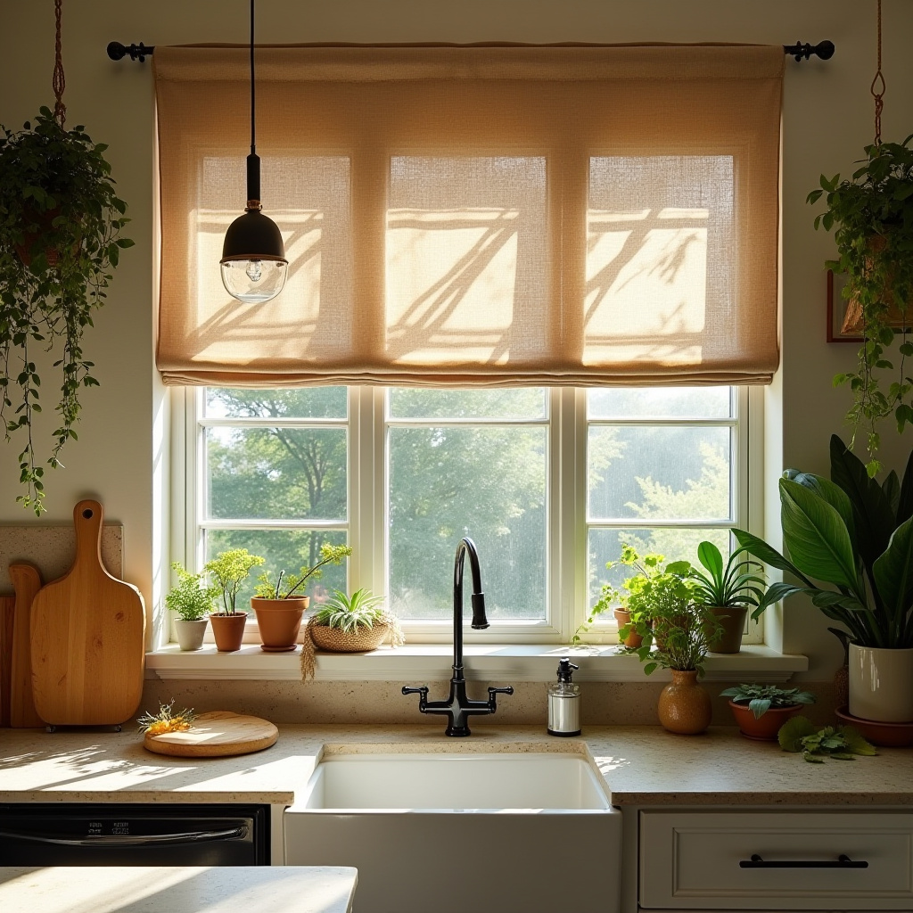 boho kitchen window treatments 6