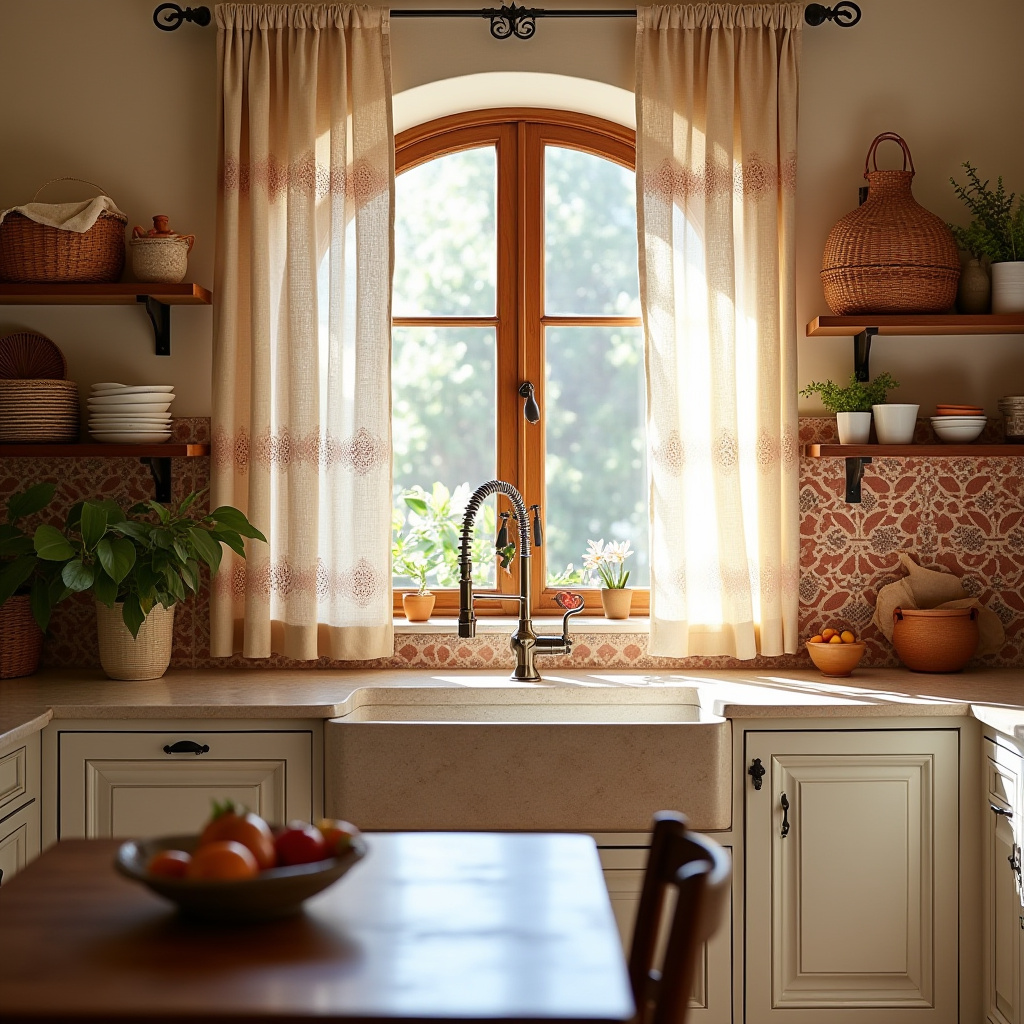 boho kitchen window treatments 9