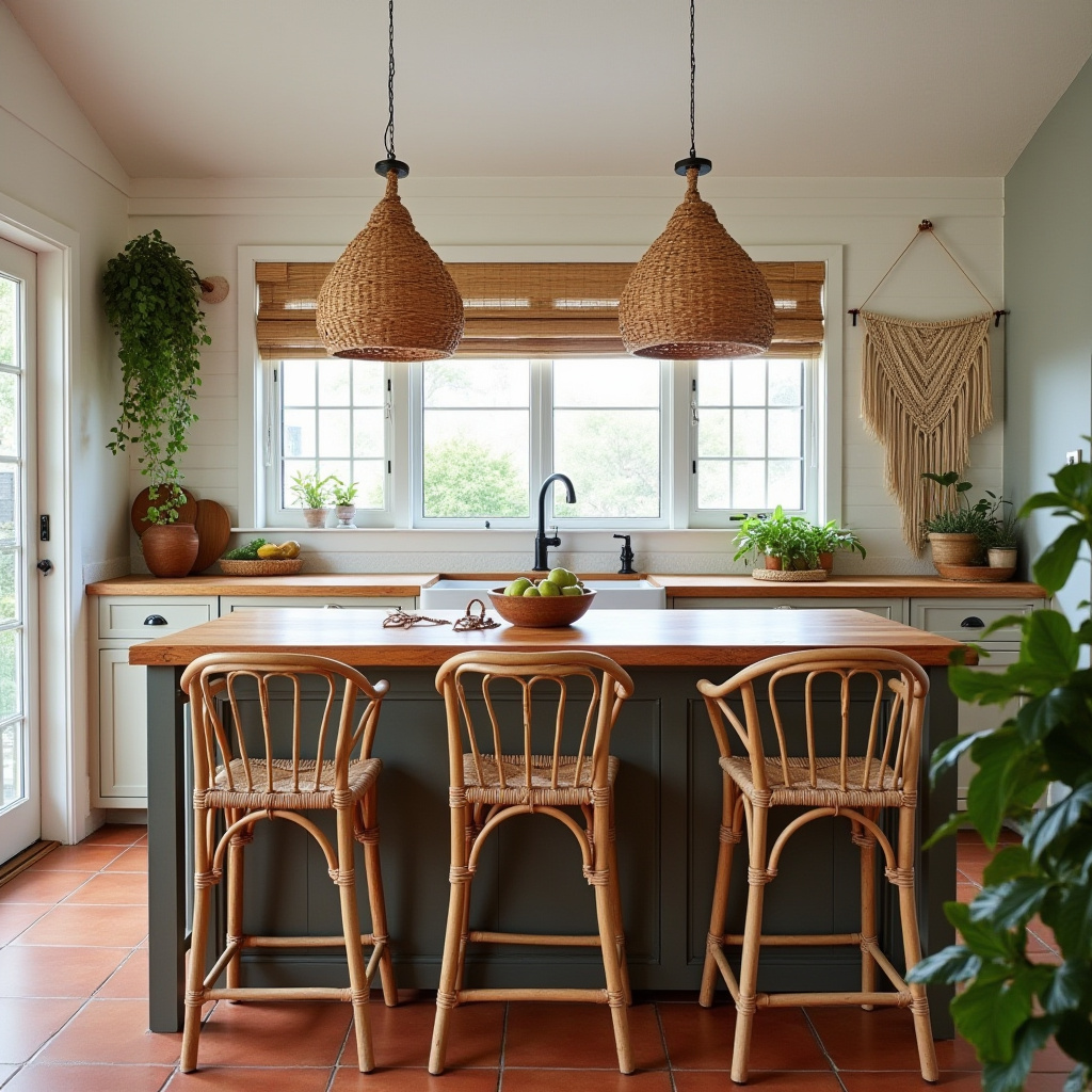 boho kitchen with island 1