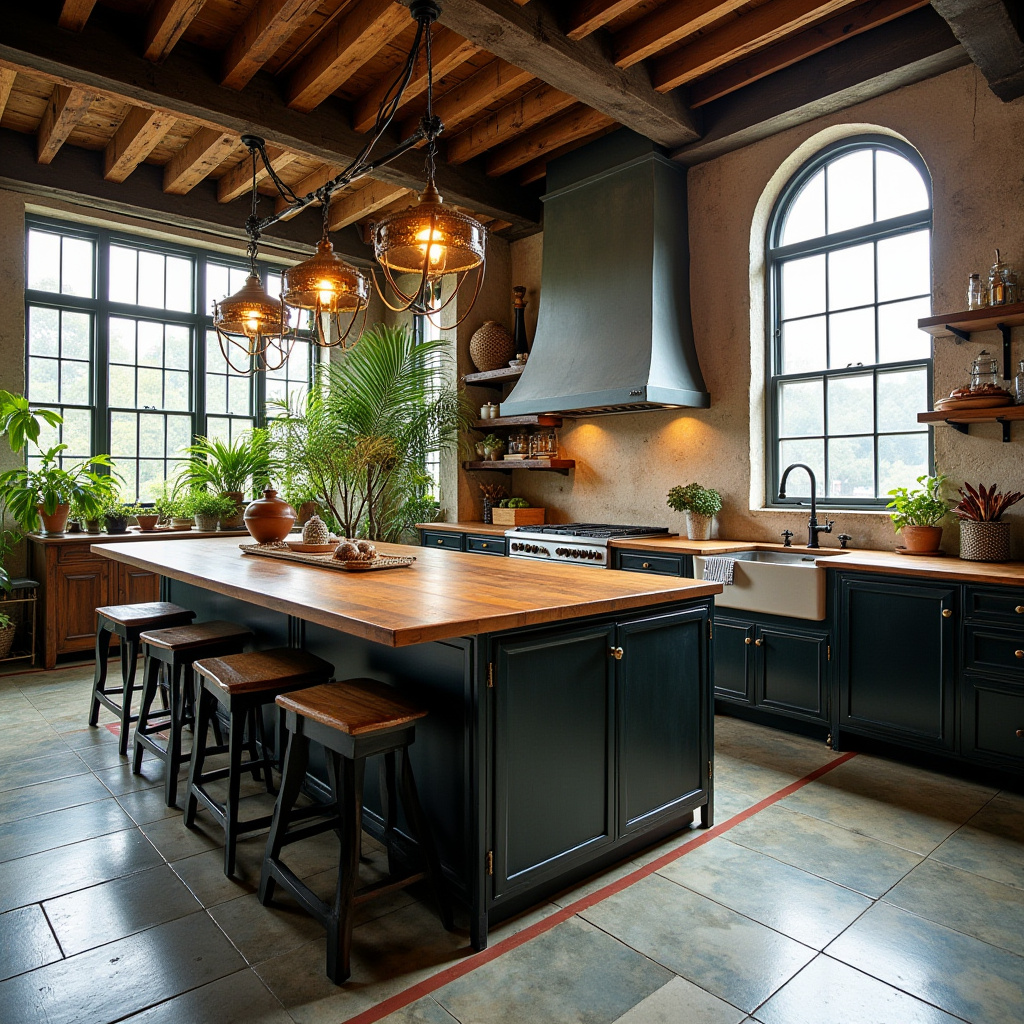 boho kitchen with island 11