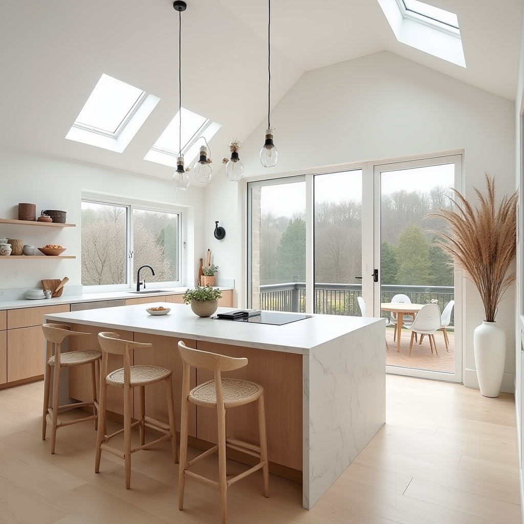 boho kitchen with island 13