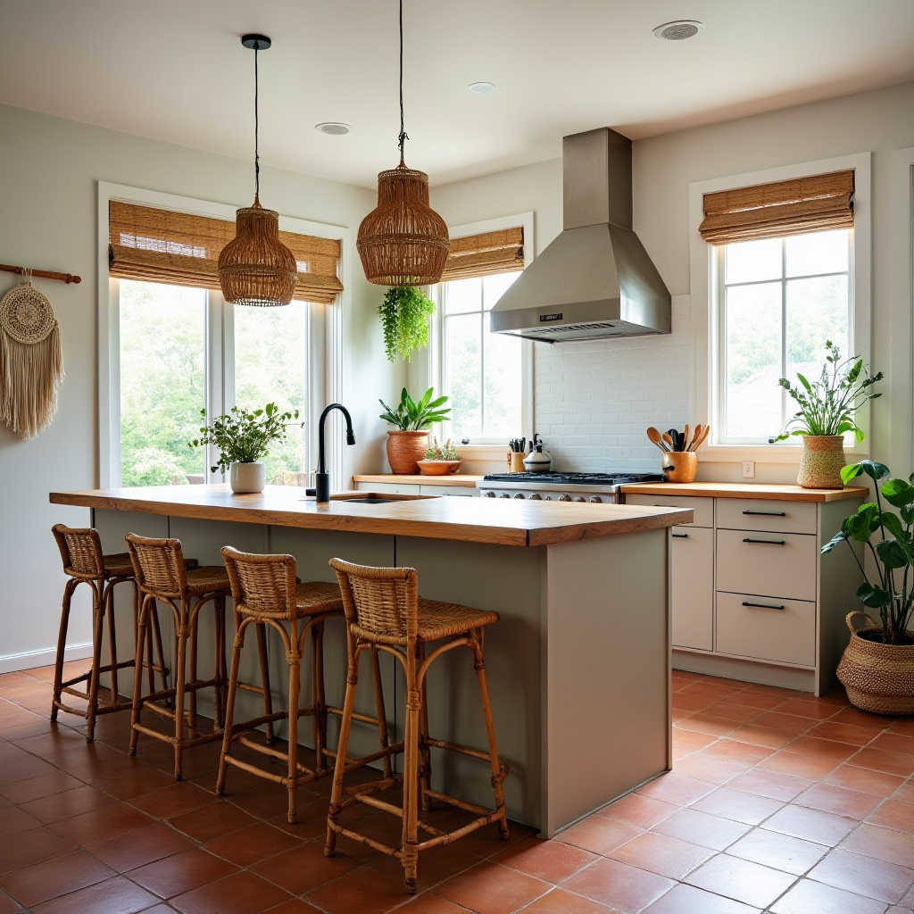boho kitchen with island 2