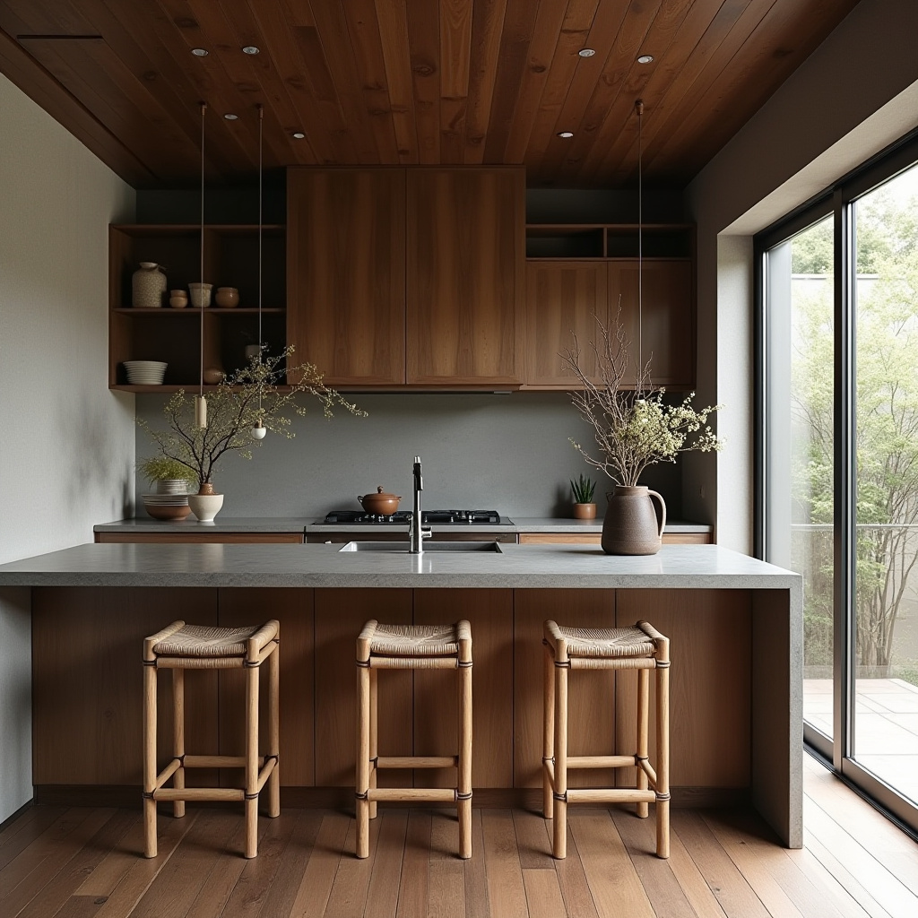boho kitchen with island 21