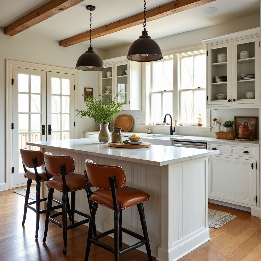 boho kitchen with island 23