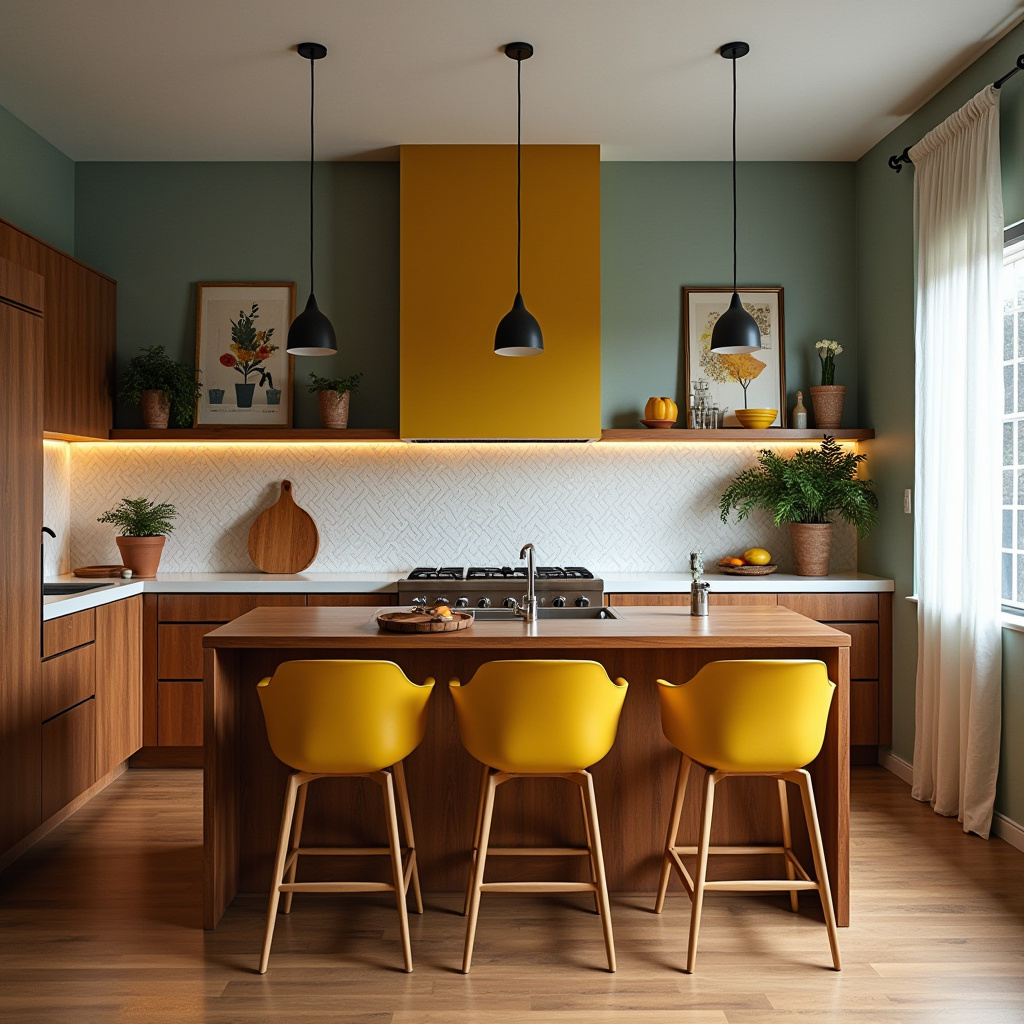 boho kitchen with island 25